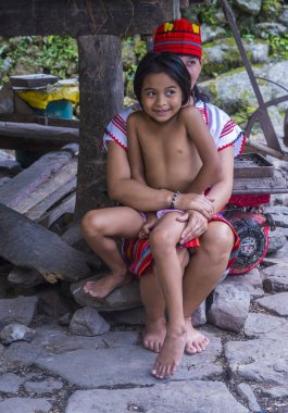 Banaue, Filipinler - Mayıs 02: Banaue 02 Mayıs 2018 Filipinler azınlıkta Ifugao insanlardan. Kuzey Filipinler dağların çoğunlukla canlı Ifugao azınlık