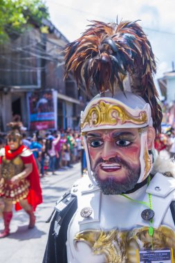 Boac, Filipinler - 30 Mart: Katılımcı Boac Marinduque adası Filipinler Moriones Festivali. Anualy kutsal hafta düzenlenen Moriones Festivali 