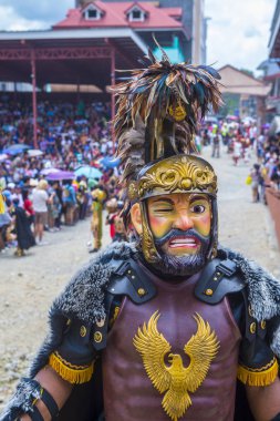 Boac, Filipinler - 30 Mart: Katılımcı Boac Marinduque adası Filipinler Moriones Festivali. Anualy kutsal hafta düzenlenen Moriones Festivali 
