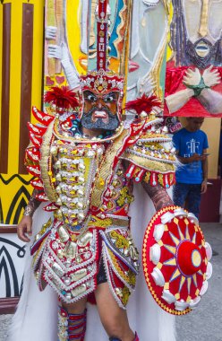 Boac, Filipinler - 30 Mart: Katılımcı Boac Marinduque adası Filipinler Moriones Festivali. Anualy kutsal hafta düzenlenen Moriones Festivali 