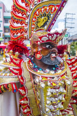 Boac, Filipinler - 30 Mart: Katılımcı Boac Marinduque adası Filipinler Moriones Festivali. Anualy kutsal hafta düzenlenen Moriones Festivali 