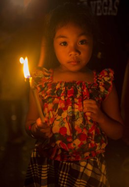 Gasan, Filipinler - 30 Mart: Katılımcı bir Gasan, Marinduque adası, Filipinler iyi Cuma geçit üzerinde 30 Mart 2018