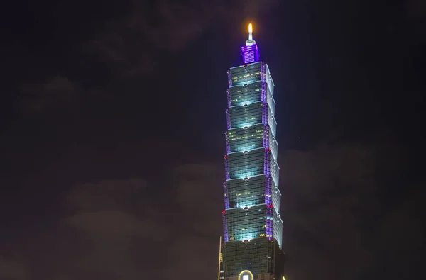 Taipei Taiwan Aprile Edificio Taipei 101 Notte Aprile 2018 Edificio — Foto Stock