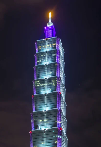 Taipei Taiwan Abril Edificio Taipei 101 Por Noche Abril 2018 — Foto de Stock