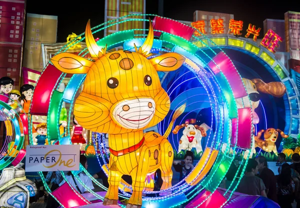 Singapore Feb Anno Delle Lanterne Celebrazione Dei Cani Fiume Hongbao — Foto Stock