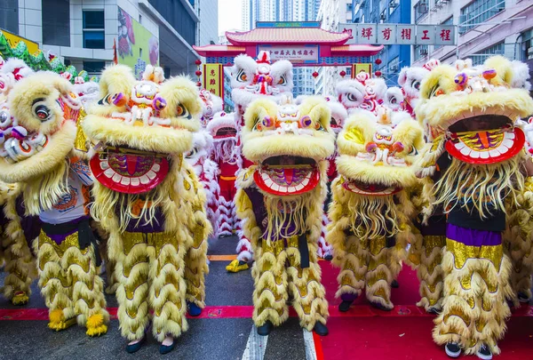 Hong Kong Março Participantes 14Th Tai Kok Tsui Temple Fair — Fotografia de Stock