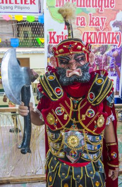 Boac, Filipinler - 30 Mart: Katılımcı Boac Marinduque adası Filipinler Moriones Festivali. Anualy kutsal hafta düzenlenen Moriones Festivali 