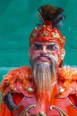 Boac, Filipinler - 30 Mart: Katılımcı Boac Marinduque adası Filipinler Moriones Festivali. Anualy kutsal hafta düzenlenen Moriones Festivali 