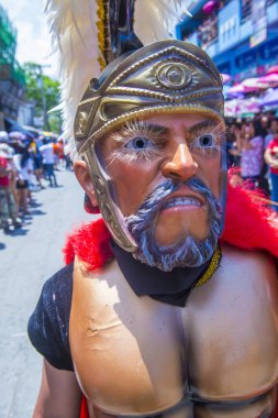 Boac, Filipinler - 30 Mart: Katılımcı Boac Marinduque adası Filipinler Moriones Festivali. Anualy kutsal hafta düzenlenen Moriones Festivali 