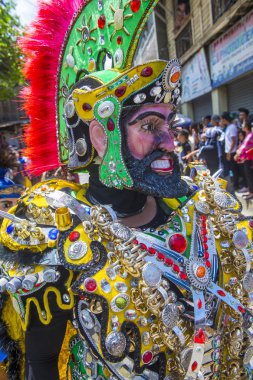 Boac, Filipinler - 30 Mart: Katılımcı Boac Marinduque adası Filipinler Moriones Festivali. Anualy kutsal hafta düzenlenen Moriones Festivali 