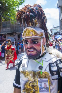 Boac, Filipinler - 30 Mart: Katılımcı Boac Marinduque adası Filipinler Moriones Festivali. Anualy kutsal hafta düzenlenen Moriones Festivali 