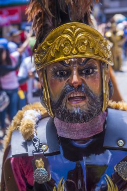 Boac, Filipinler - 30 Mart: Katılımcı Boac Marinduque adası Filipinler Moriones Festivali. Anualy kutsal hafta düzenlenen Moriones Festivali 
