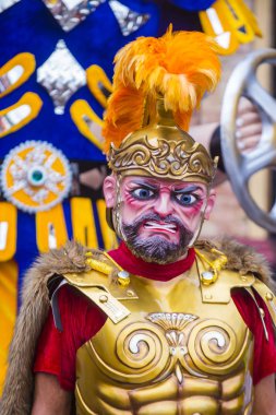 Boac, Filipinler - 30 Mart: Katılımcı Boac Marinduque adası Filipinler Moriones Festivali. Anualy kutsal hafta düzenlenen Moriones Festivali 