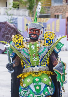 Boac, Filipinler - 30 Mart: Katılımcı Boac Marinduque adası Filipinler Moriones Festivali. Anualy kutsal hafta düzenlenen Moriones Festivali 