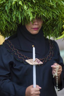 Gasan, Filipinler - 30 Mart: Katılımcı bir Gasan, Marinduque adası, Filipinler iyi Cuma geçit üzerinde 30 Mart 2018