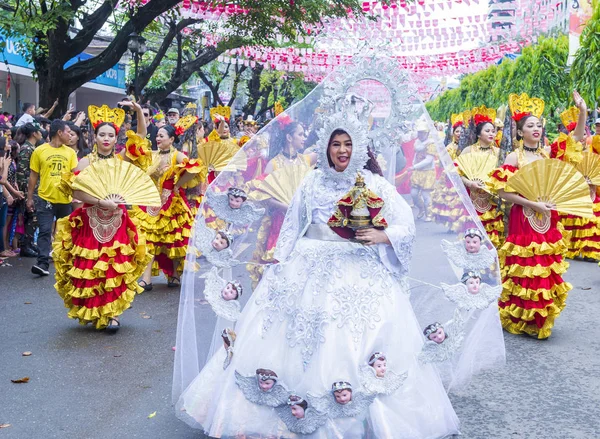 Ciudad Cebu Filipinas Ene Participantes Festival Sinulog Ciudad Cebú Filipinas — Foto de Stock