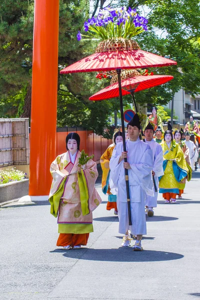 2018 日に京都で葵祭の京都 参加者 Mastsuri 京都で開催された つの主な年中行事の一つ — ストック写真