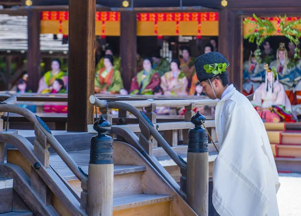 Kyoto May Participants Aoi Matsuri Kyoto Japan May 2018 Aoi — Stock Photo, Image