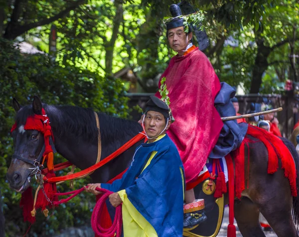 Kyoto Maggio Partecipanti Aoi Matsuri Kyoto Giappone Maggio 2018 Aoi — Foto Stock