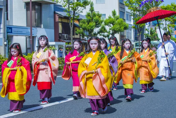 2018 日に京都で葵祭の京都 参加者 Mastsuri 京都で開催された つの主な年中行事の一つ — ストック写真