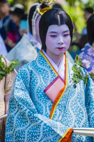 2018 日に京都で葵祭の京都 参加者 Mastsuri 京都で開催された つの主な年中行事の一つ — ストック写真