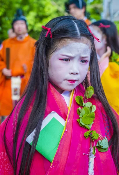 Kyoto Mayo Participante Aoi Matsuri Kyoto Japón Mayo 2018 Aoi —  Fotos de Stock