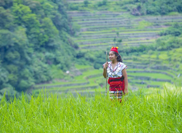 Banaue Φιλιππίνες Μαϊ Γυναίκα Από Ifugao Μειονότητα Κοντά Ένα Ρύζι — Φωτογραφία Αρχείου