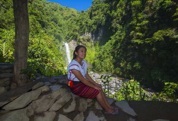 Batad Philippines May Girl Ifugao Minority Waterfall Batad Philippines May — Stock Photo, Image
