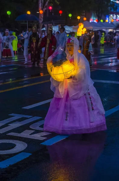 Seúl Mayo Participantes Desfile Durante Festival Linterna Loto Seúl Corea —  Fotos de Stock