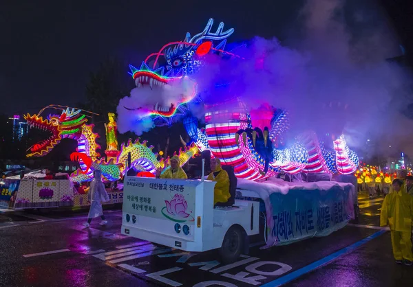 Seoul Mayıs Katılımcılar Bir Geçit Töreni Sırasında Lotus Lantern Festivali — Stok fotoğraf