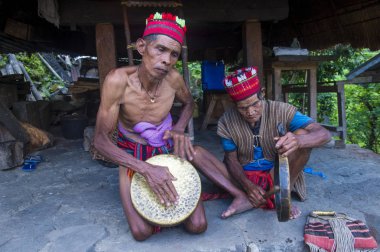 Banaue, Filipinler - Mayıs 02: Banaue 02 Mayıs 2018 Filipinler azınlıkta Ifugao insanlardan. Kuzey Filipinler dağların çoğunlukla canlı Ifugao azınlık