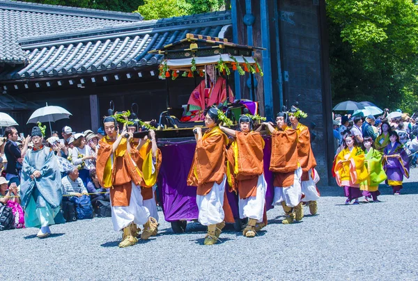 Kyoto May Participants Aoi Matsuri Kyoto Japan May 2018 Aoi — Stock Photo, Image