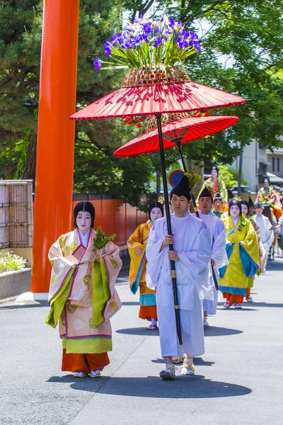 Kyoto Mai Teilnehmer Aoi Matsuri Kyoto Japan Mai 2018 Aoi — Stockfoto