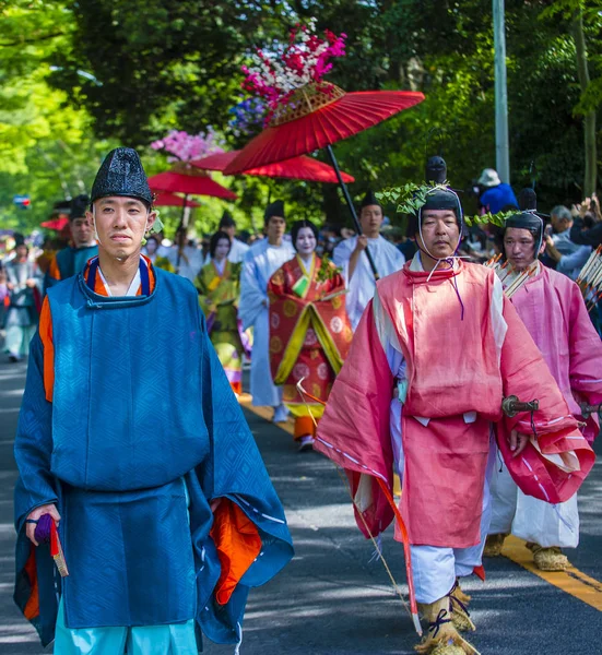 2018 日に京都で葵祭の京都 参加者 Mastsuri 京都で開催された つの主な年中行事の一つ — ストック写真