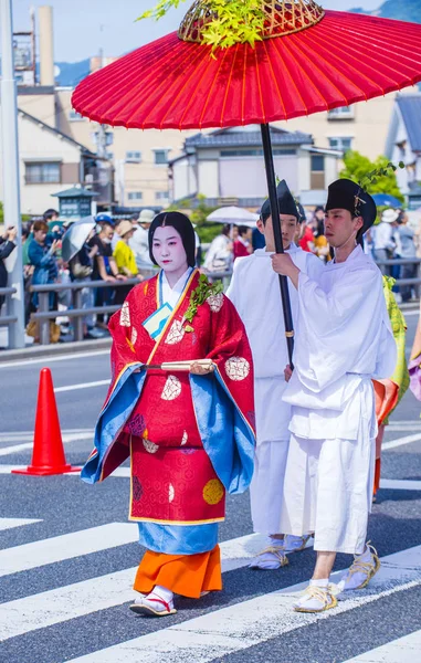 2018 日に京都で葵祭の京都 参加者 Mastsuri 京都で開催された つの主な年中行事の一つ — ストック写真