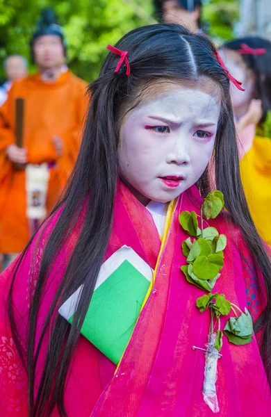 Kyoto Maio Participante Aoi Matsuri Kyoto Japão Maio 2018 Aoi — Fotografia de Stock