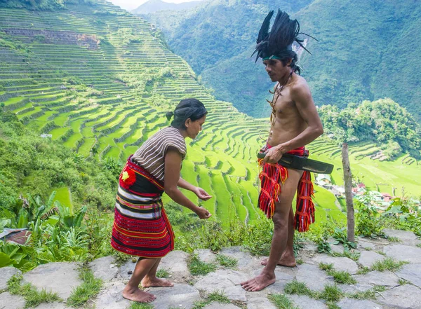 Banaue, Filipinler - Mayıs 02: Banaue 02 Mayıs 2018 Filipinler azınlıkta Ifugao insanlardan. Kuzey Filipinler dağların çoğunlukla canlı Ifugao azınlık