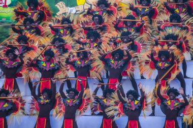 Manila, Filipinler - 27 Nisan: Aliwan fiesta üzerinde 27 Nisan 2018 Manila Filipinler katılımcılar. Aliwan Fiesta farklı kültürel festivaller Filipinler toplar yıllık bir olaydır