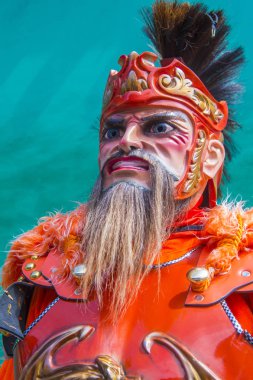 Boac, Filipinler - 30 Mart: Katılımcı Boac Marinduque adası Filipinler Moriones Festivali. Anualy kutsal hafta düzenlenen Moriones Festivali 