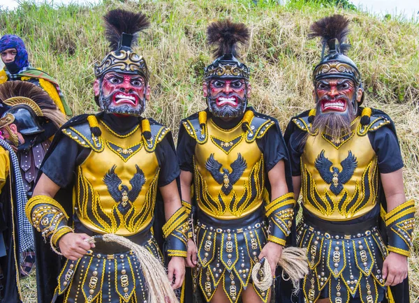 Boac, Filipinler - 30 Mart: Katılımcılar Boac Marinduque Moriones Festivali Türkiye ada. Anualy kutsal hafta düzenlenen Moriones Festivali 