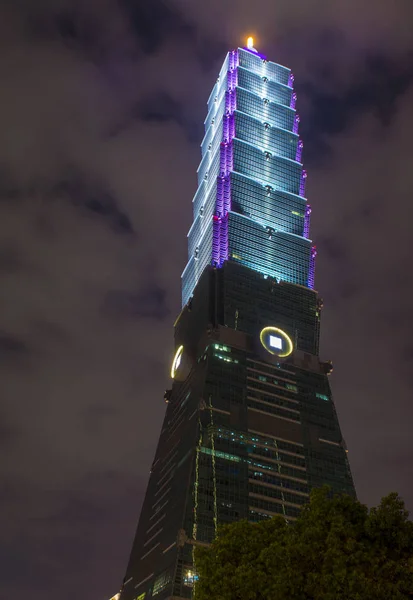 Taipei Taiwan Abril Edificio Taipei 101 Por Noche Abril 2018 — Foto de Stock