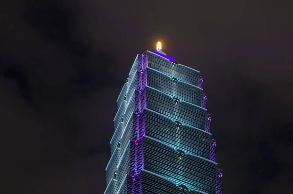 Taipei Taiwan Aprile Edificio Taipei 101 Notte Aprile 2018 Edificio — Foto Stock