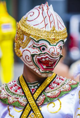 Seoul - 11 Mayıs: Portre Tay geleneksel dans 11 Mayıs 2018 Seul, Kore Lotus fener Festival sırasında festivalin bir Buda'nın Doğum kutlamasıdır