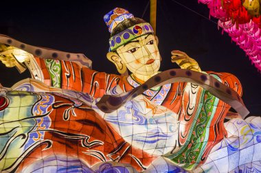 Seoul - 11 Mayıs: 11 Mayıs 2018 tarihinde Seoul Korea içinde Lotus fener Festival renkli fener dekorasyon Jogyesa Tapınağı'nda. Festival Buda'nın Doğum kutlamasıdır