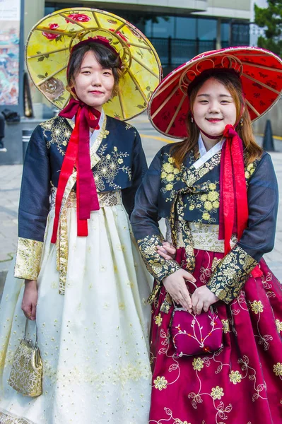 Soul Května Korejský Žen Nosí Hanbok Šaty Koreji Soulu Května — Stock fotografie