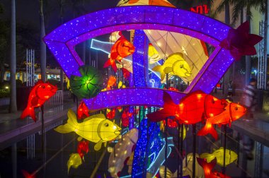 Hong Kong, Mart 05: Hong Kong bahar fener sergi 05 Mart 2018. Yıllık fener sergi Hong Kong ay yeni yıl şenlikleri bir parçasıdır