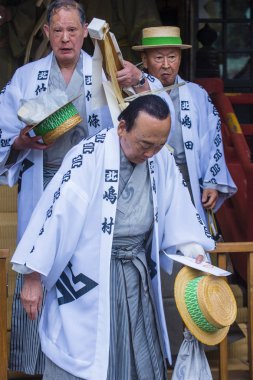 Tokyo - 19 Mayıs: Tokyo, Japonya üzerinde 19 Mayıs 2018 Kanda Matsuri katılımcılar. Kanda Matsuri Tokyo, Japonya'nın üç ana festivaller biridir