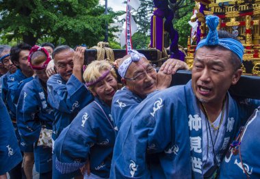 Tokyo - 19 Mayıs: Tokyo, Japonya üzerinde 19 Mayıs 2018 Kanda Matsuri katılımcılar. Kanda Matsuri Tokyo, Japonya'nın üç ana festivaller biridir