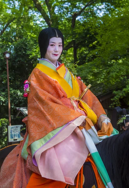Kyoto Mayo Participante Aoi Matsuri Kyoto Japón Mayo 2018 Aoi —  Fotos de Stock