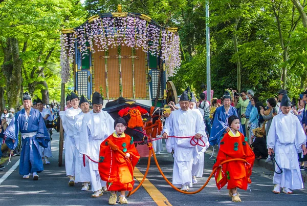 Kyoto Maj Deltagarna Aoi Matsuri Kyoto Japan Maj 2018 Aoi — Stockfoto